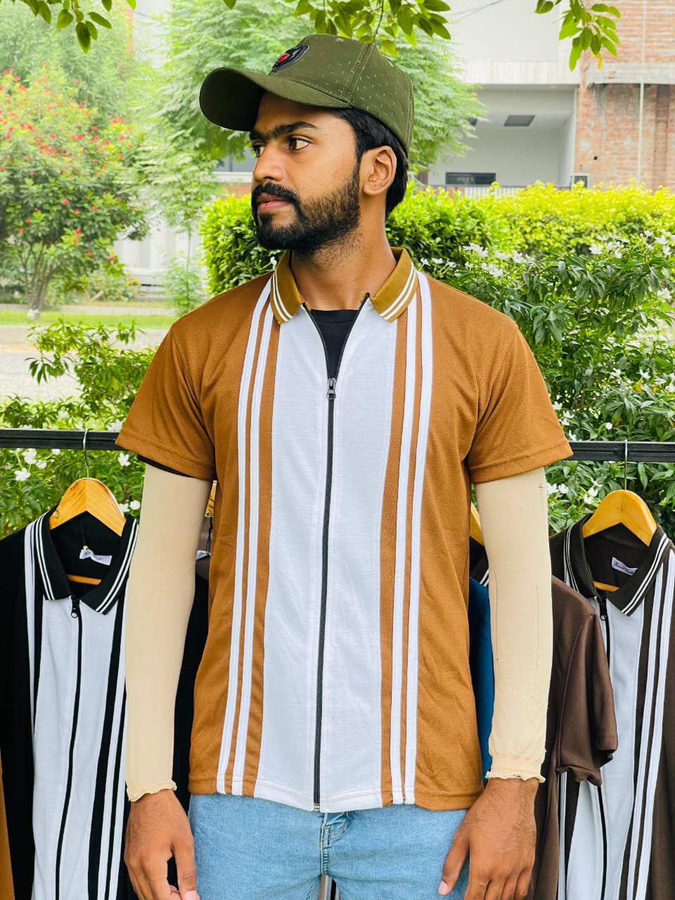 Men’s Cotton PK Zipper Polo Shirt