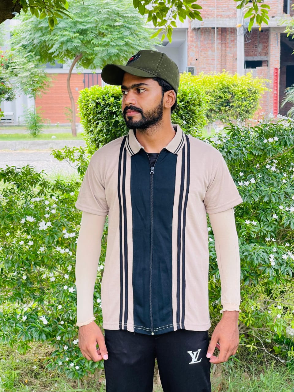 Men’s Cotton PK Zipper Polo Shirt
