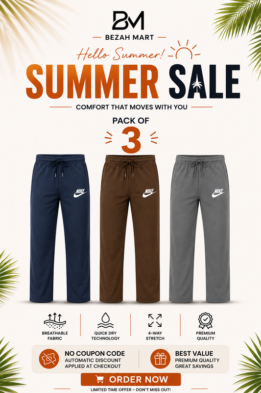 Premium Pack of 3 Straight-Fit Trousers for Men(Blue,Brown,Grey)