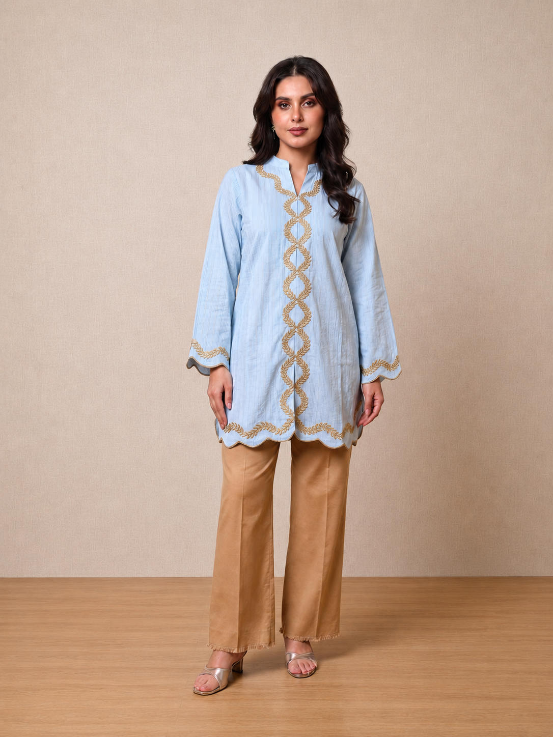 Women's Embroidered Top with Baggy Jeans| Premium Cotton Casual & Festive Wear
