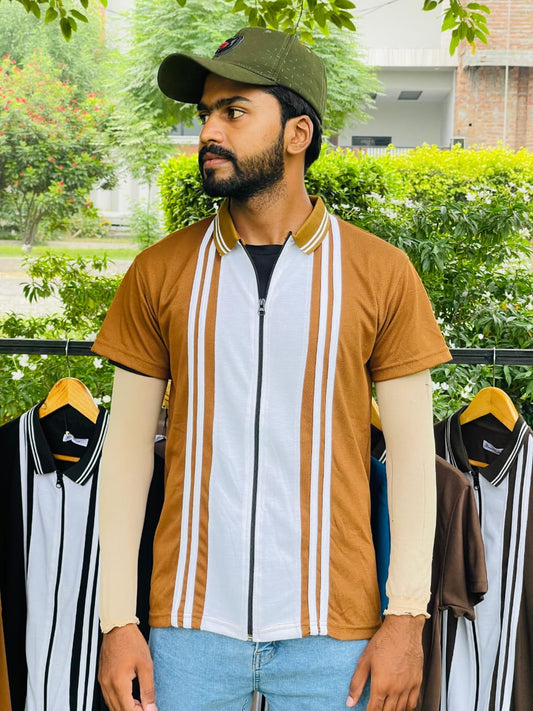 Men’s Cotton PK Zipper Polo Shirt