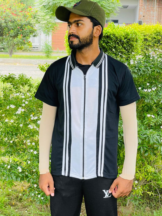 Men’s Cotton PK Zipper Polo Shirt