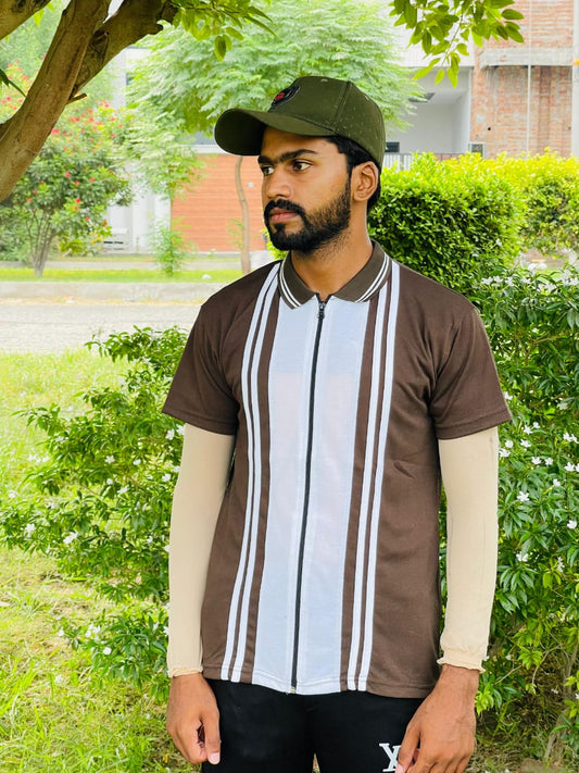 Men’s Cotton PK Zipper Polo Shirt