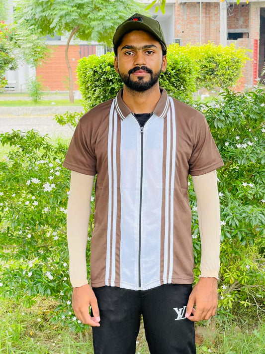 Men’s Cotton PK Zipper Polo Shirt