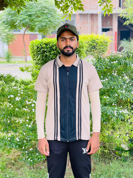 Men’s Cotton PK Zipper Polo Shirt